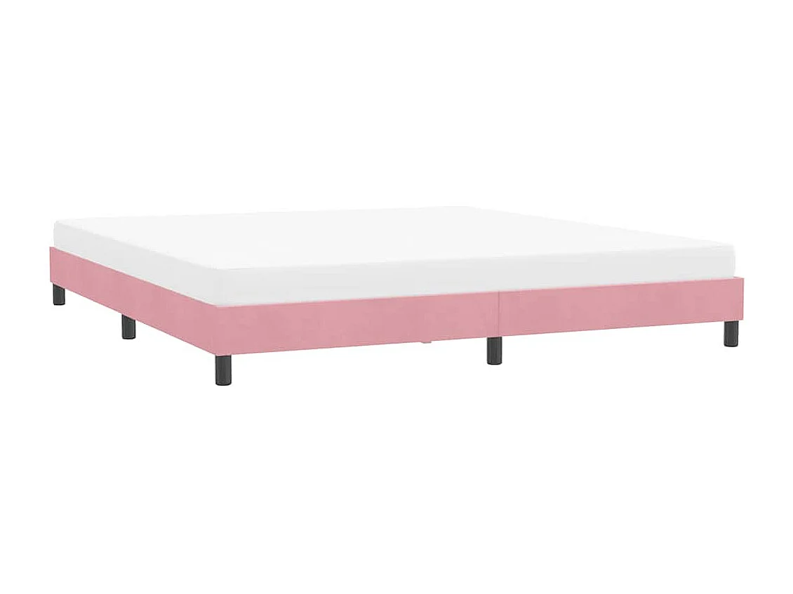 Cadre de lit sans matelas rose 180x210 cm velours