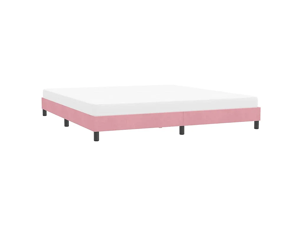 Estrutura de cama sem colchão 180x210 cm veludo rosa