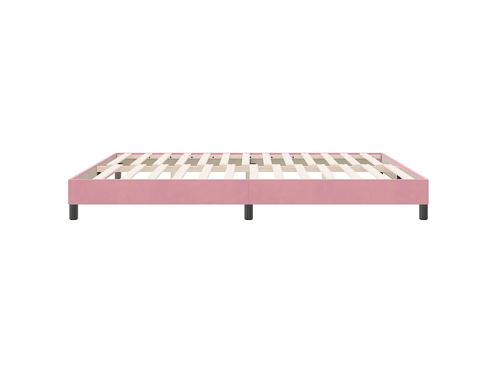 Estrutura de cama sem colchão 180x210 cm veludo rosa