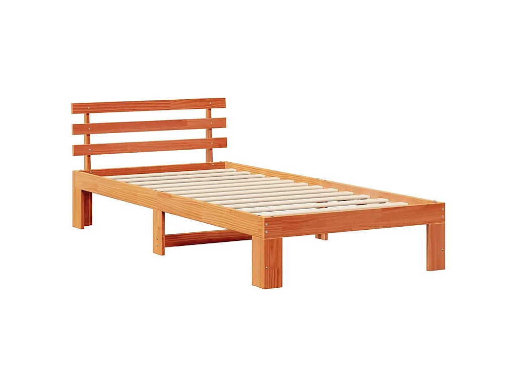 Estrutura da Cama com cabeceira Marrom Cera 90 x 200 cm