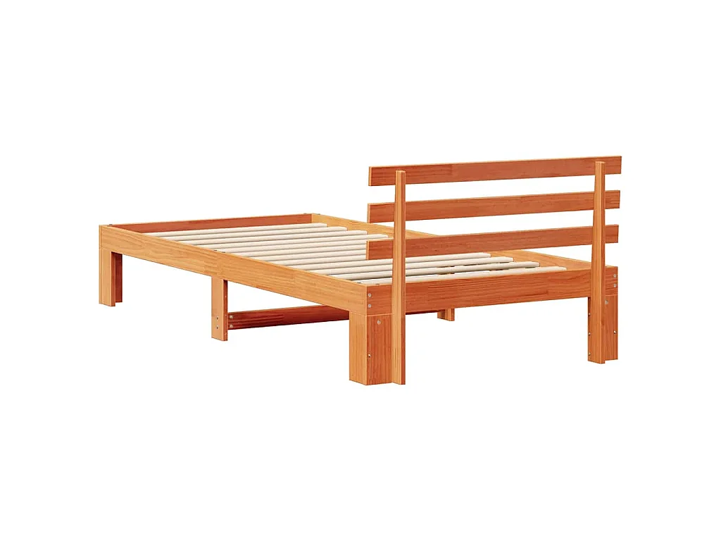 Estrutura da Cama com cabeceira Marrom Cera 90 x 200 cm