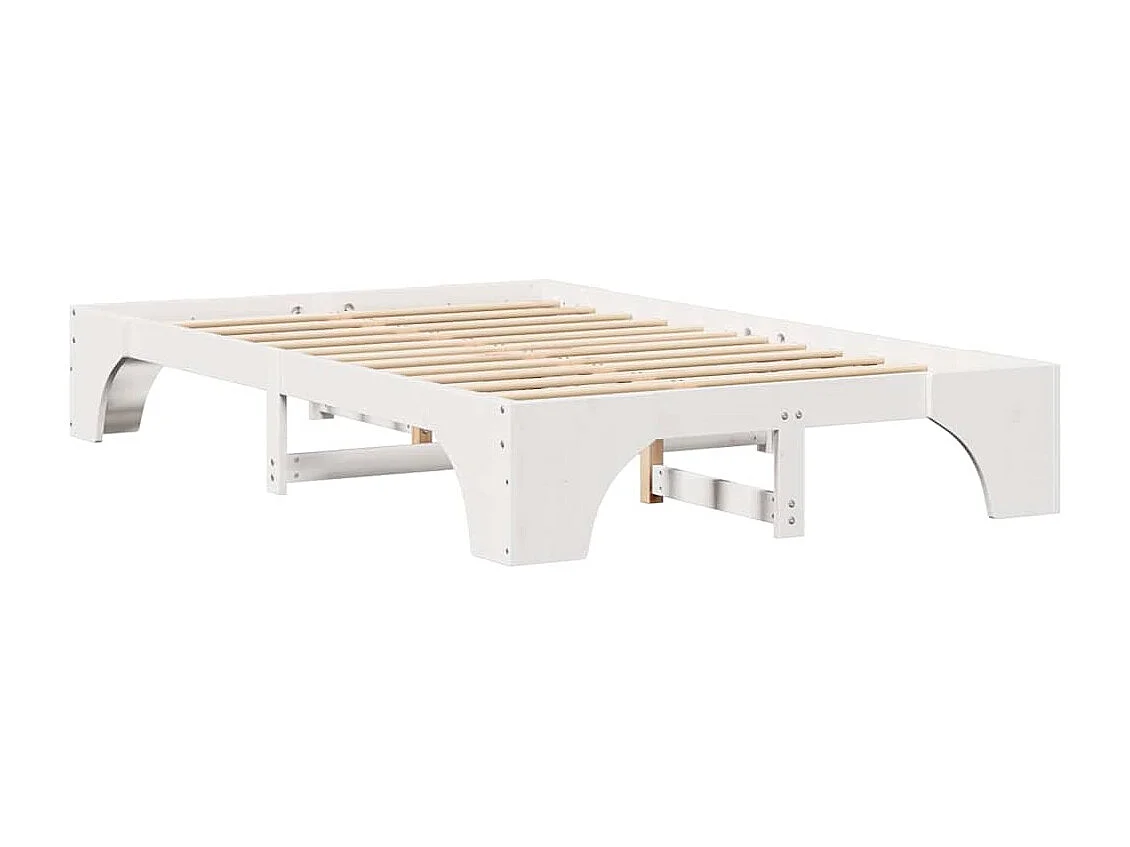 Bedframe Wit 135 x 190 cm Massief grenenhout