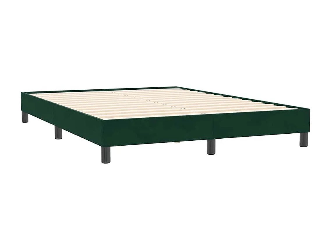 Cadre de lit sans matelas vert foncé 140x210 cm velours
