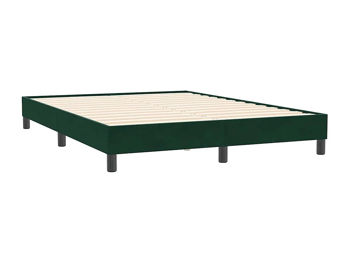 Cadre de lit sans matelas vert foncé 140x210 cm velours