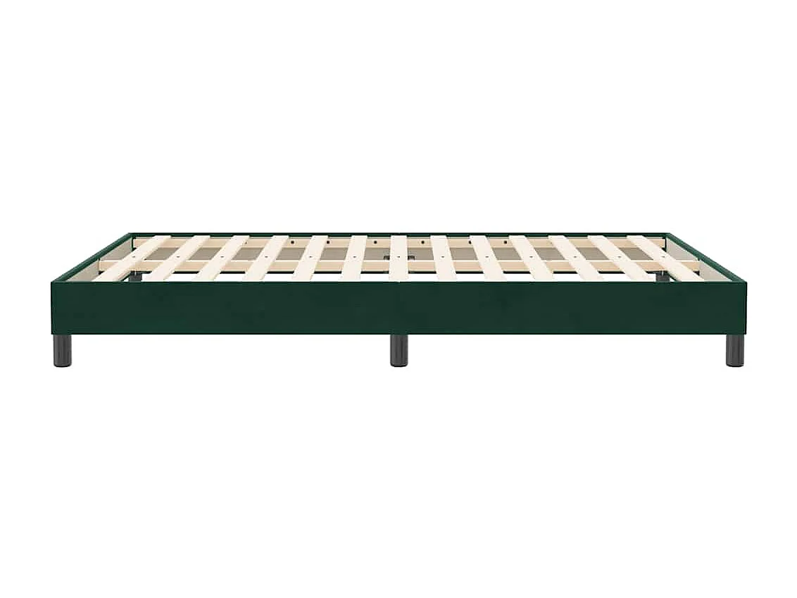 Cadre de lit sans matelas vert foncé 140x210 cm velours