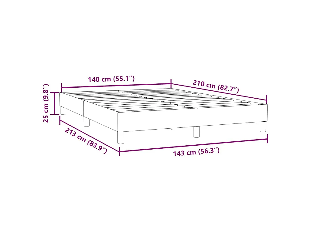 Bedframe zonder matras 140x210 cm fluweel donkergroen