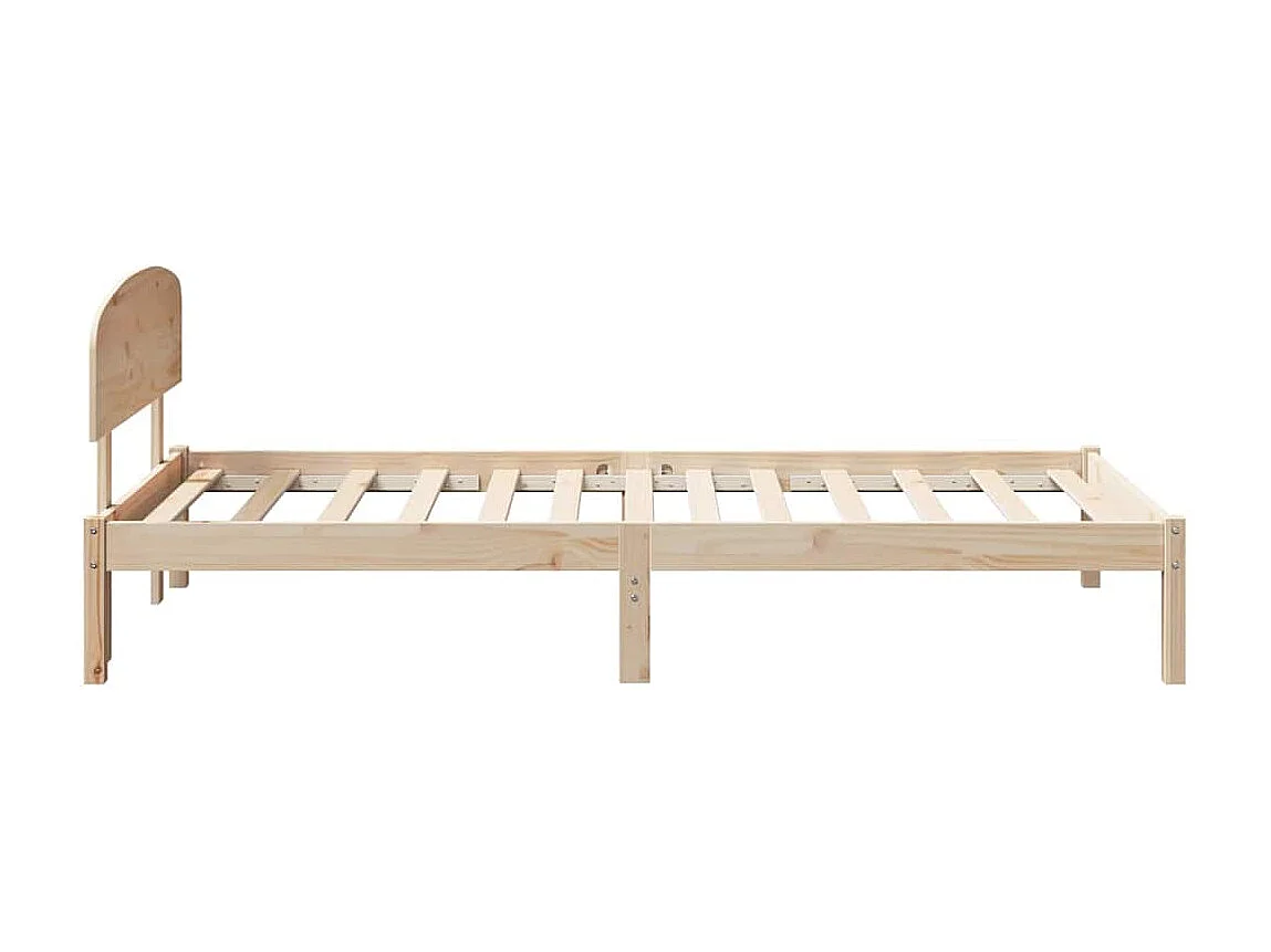 Cadre de lit avec tête de lit Naturel 90 x 190 cm Pin massif