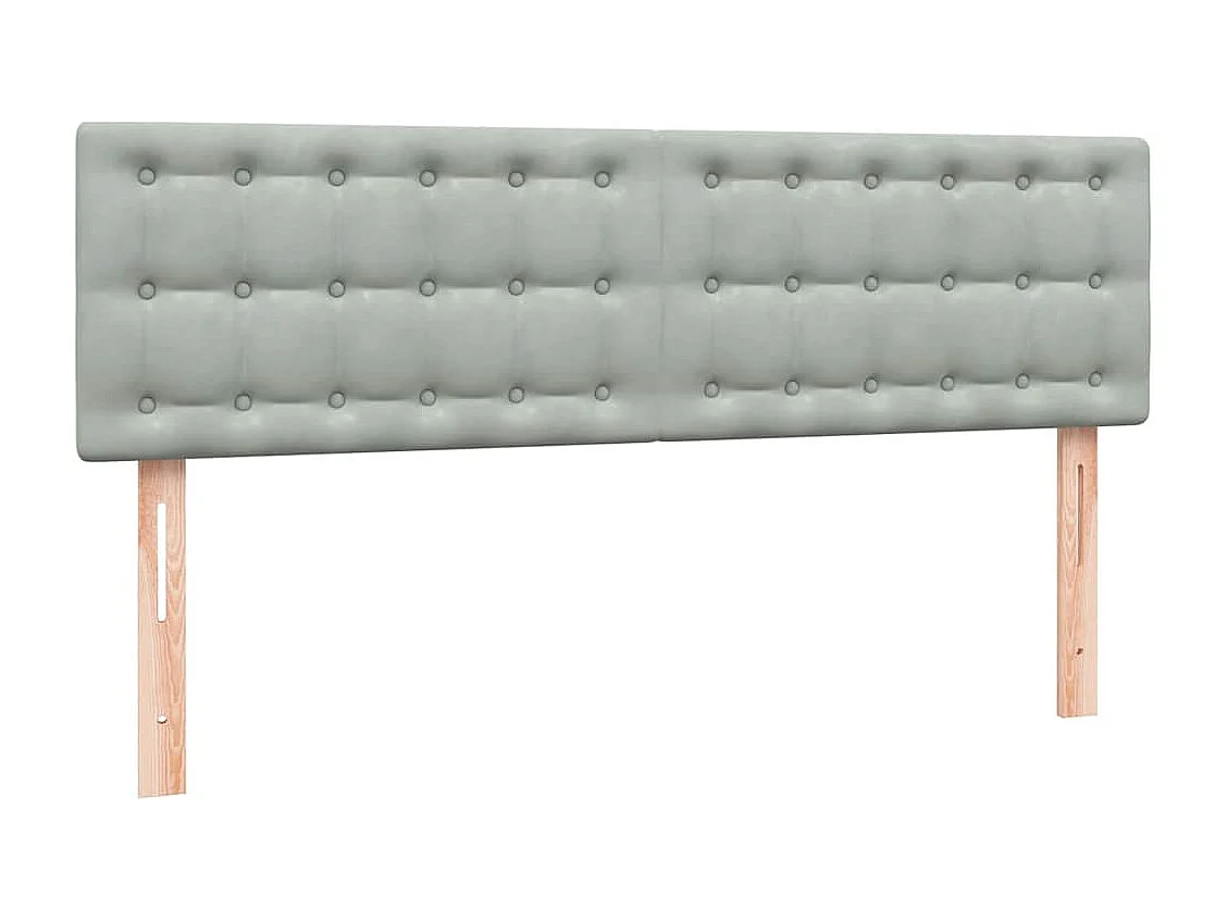 Giroletto a Molle con Materasso Grigio Chiaro 140x210cm Velluto