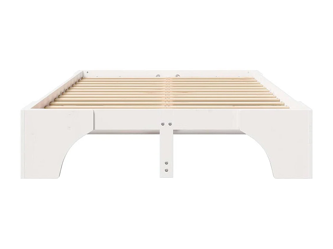 Cadre de lit Blanc 120 x 200 cm Pin massif