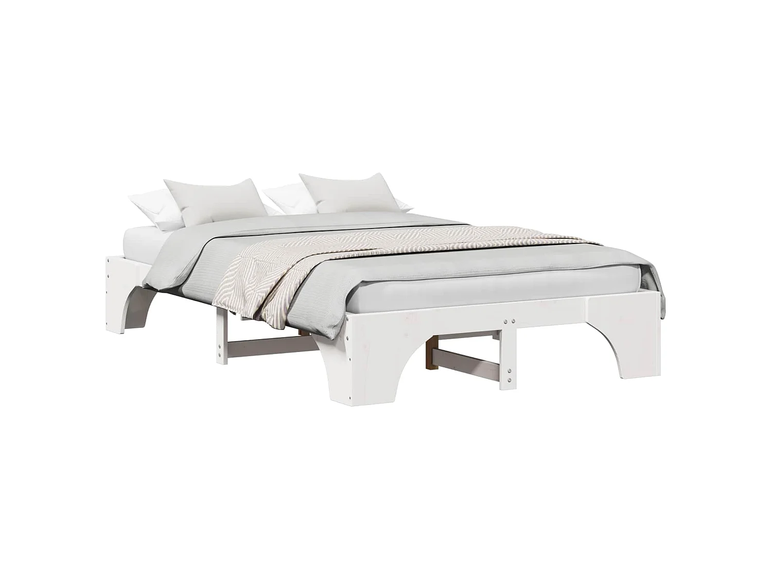 Cadre de lit Blanc 120 x 200 cm Pin massif