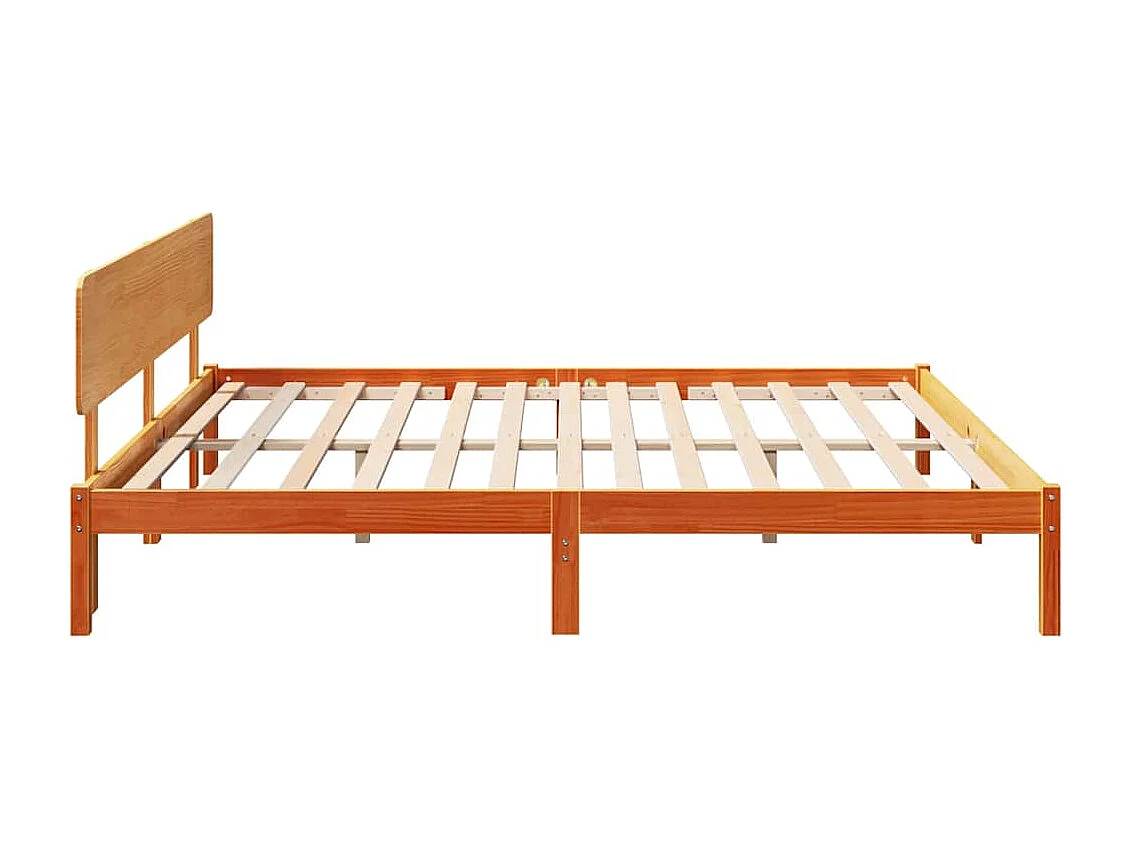 Estructura de cama con cabecera Marrón cera 180 x 200 cm