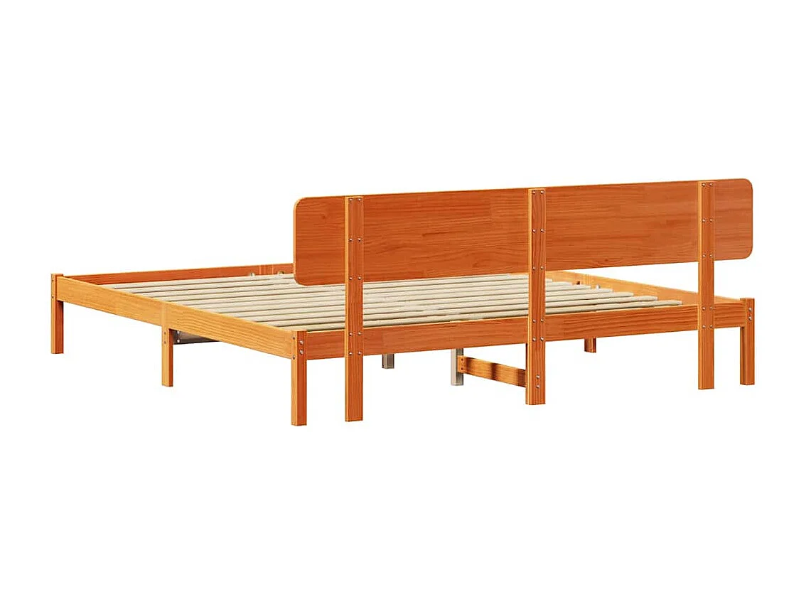 Estructura de cama con cabecera Marrón cera 180 x 200 cm