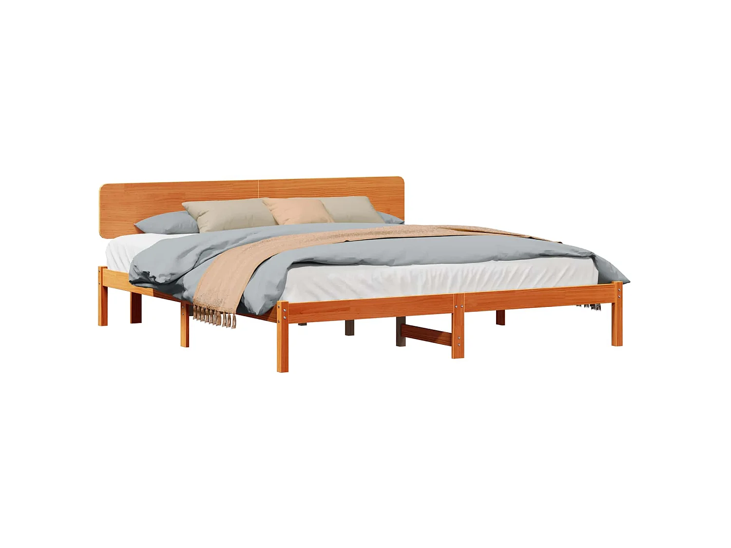 Bedframe Wasbruin 180 x 200 cm Massief grenenhout
