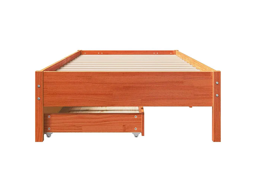Cadre de lit sans matelas cire marron 90x200 cm bois pin massif