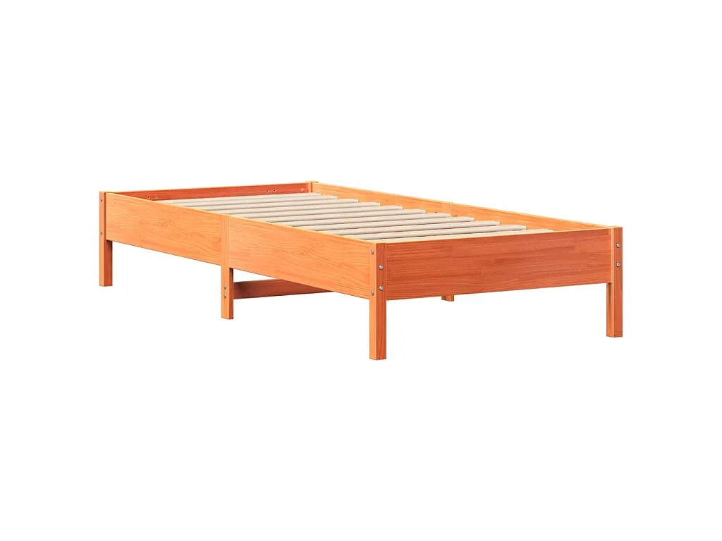 Cadre de lit sans matelas cire marron 90x200 cm bois pin massif