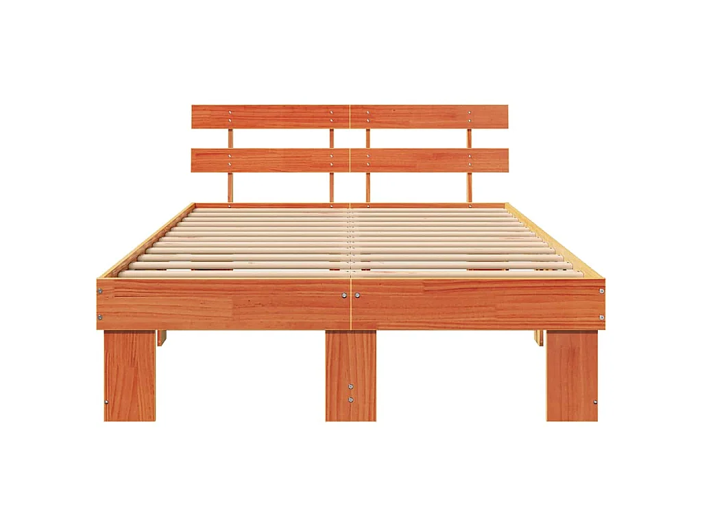 Bettrahmen Wachsbraun 140 x 190 cm Massives Kiefernholz