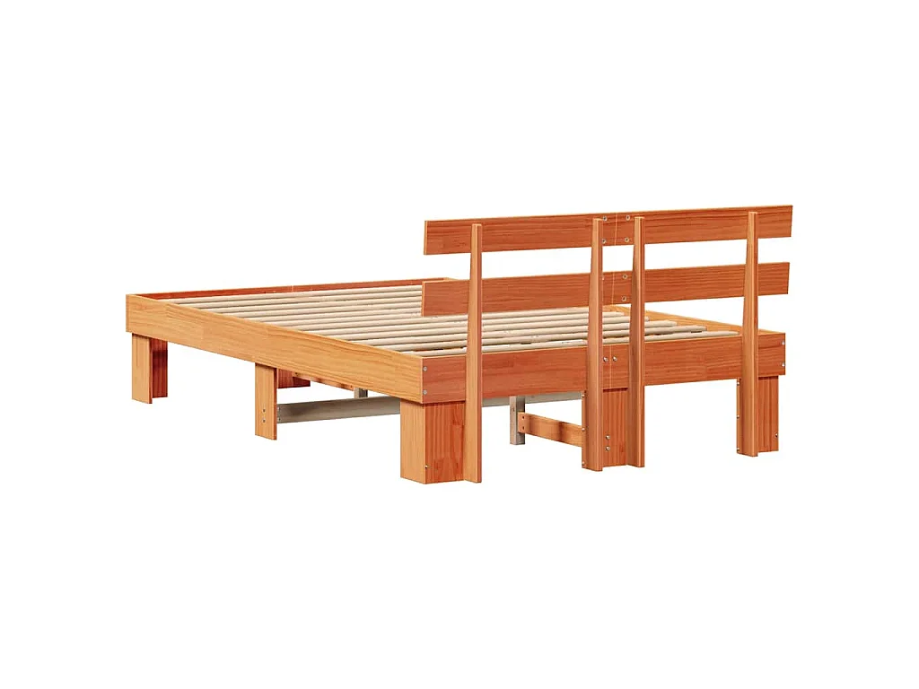Bettrahmen Wachsbraun 140 x 190 cm Massives Kiefernholz