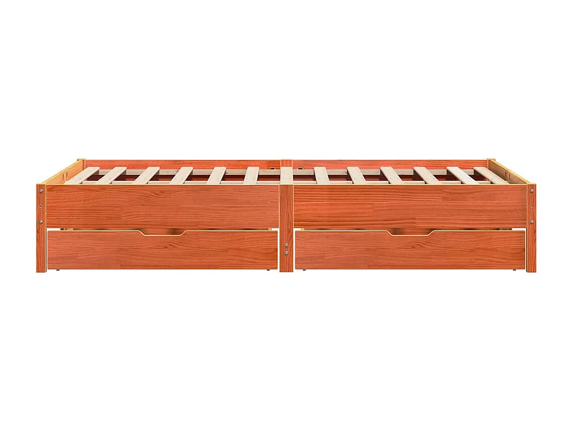 Cadre de lit sans matelas cire marron 150x200cm bois pin massif