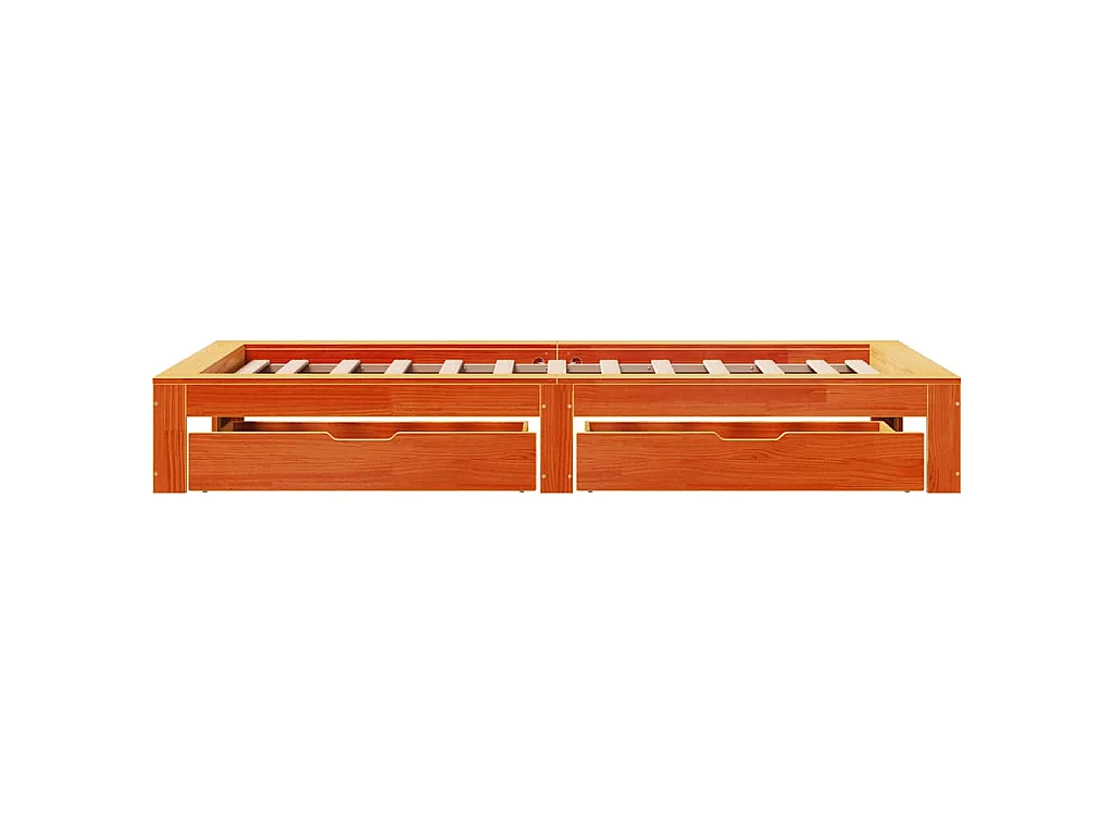 Cadre de lit sans matelas cire marron 100x200cm bois pin massif