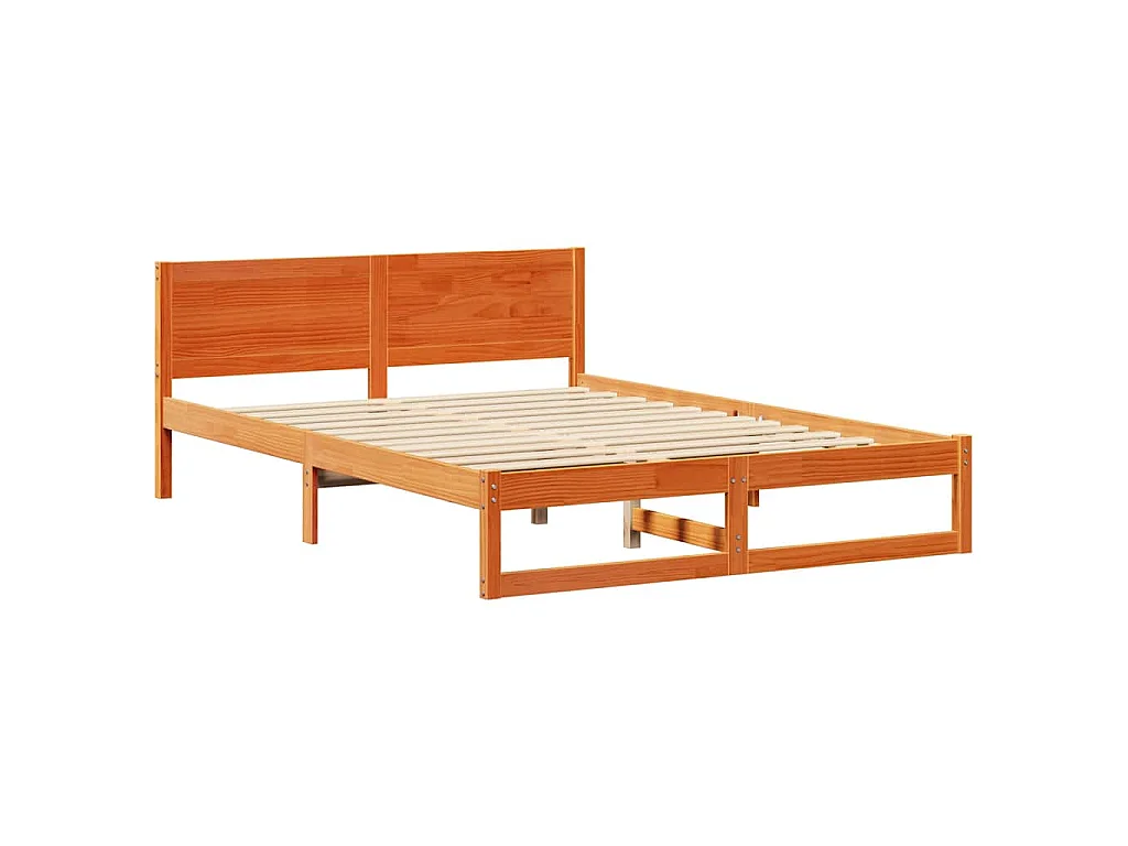 Bettrahmen Wachsbraun 150 x 200 cm Massives Kiefernholz