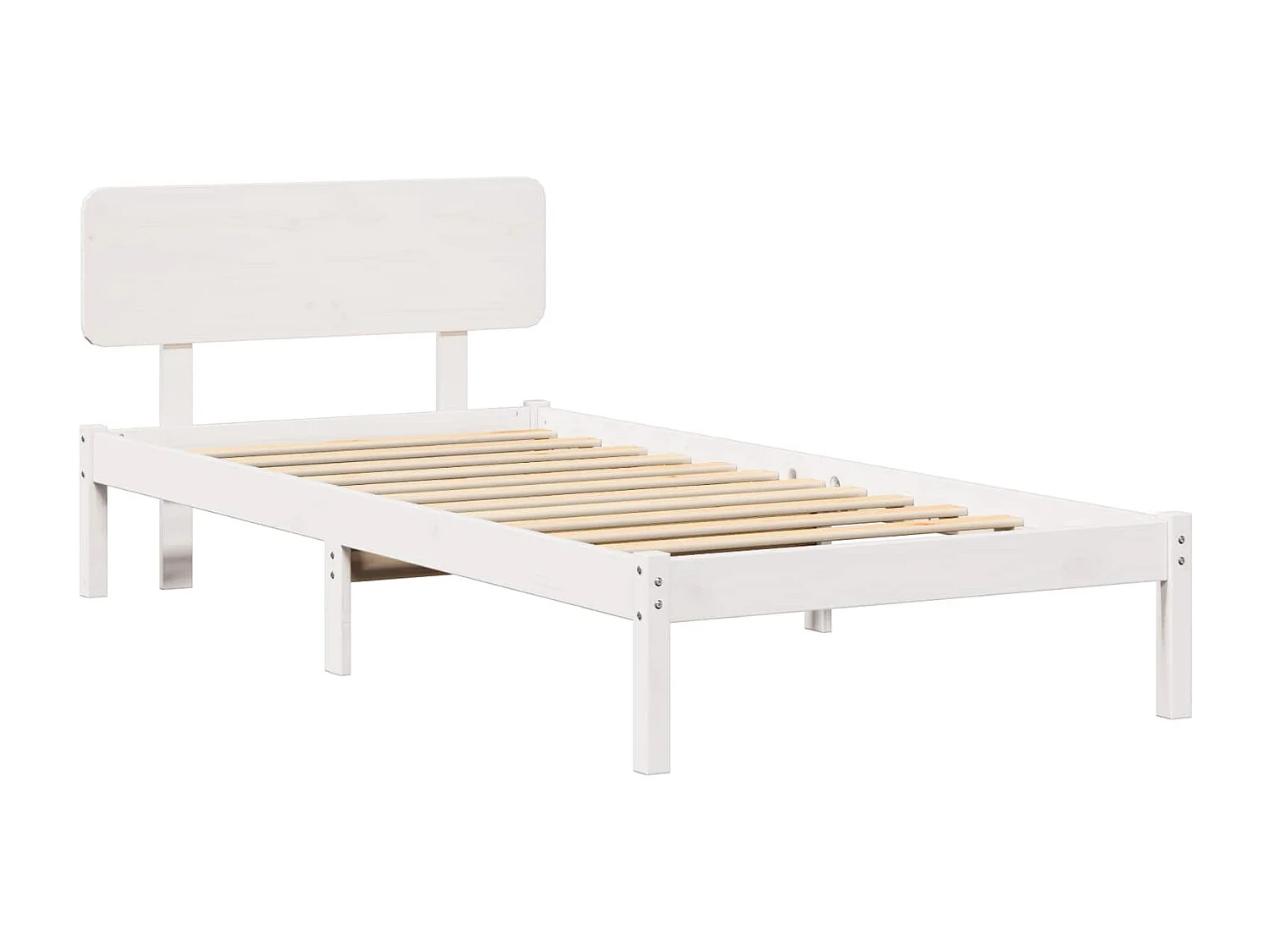 Cadre de lit avec tête de lit Blanc 90 x 200 cm Pin massif