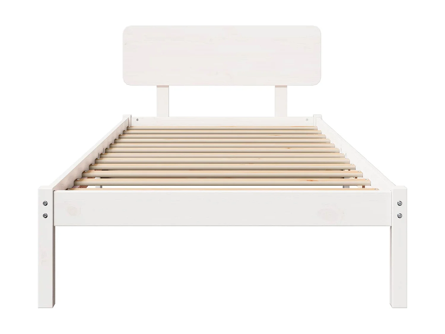 Bedframe met hoofdeinde Wit 90 x 200 cm Massief grenenhout