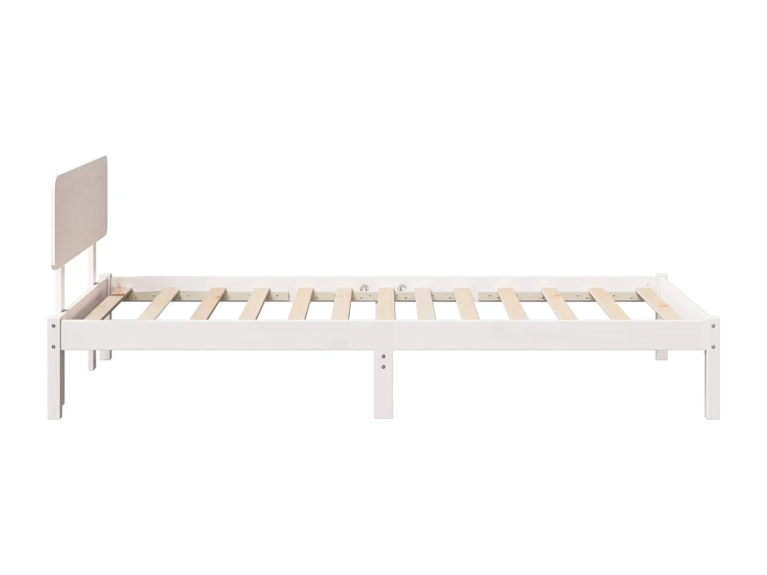 Bedframe met hoofdeinde Wit 90 x 200 cm Massief grenenhout