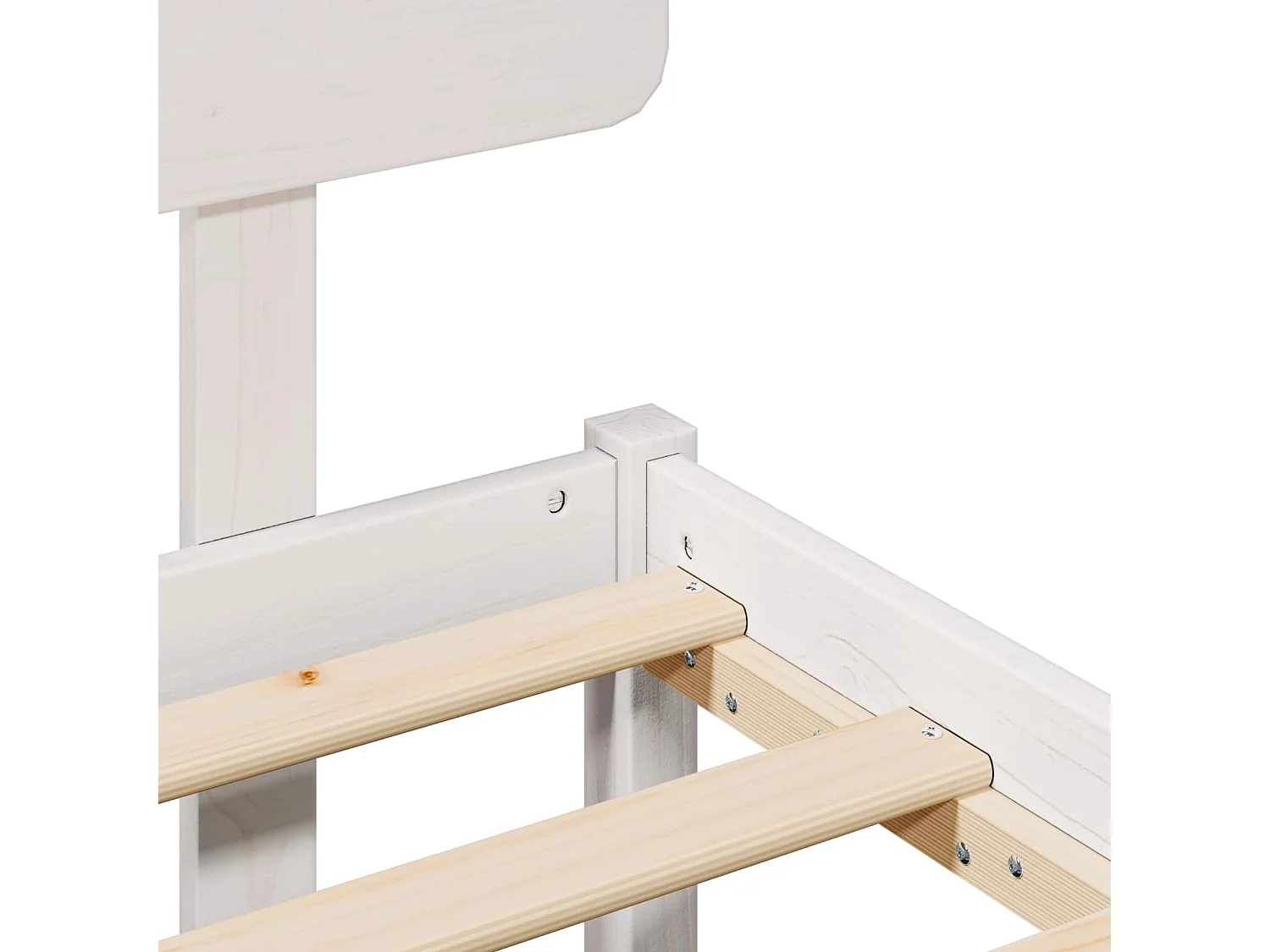 Bedframe met hoofdeinde Wit 90 x 200 cm Massief grenenhout