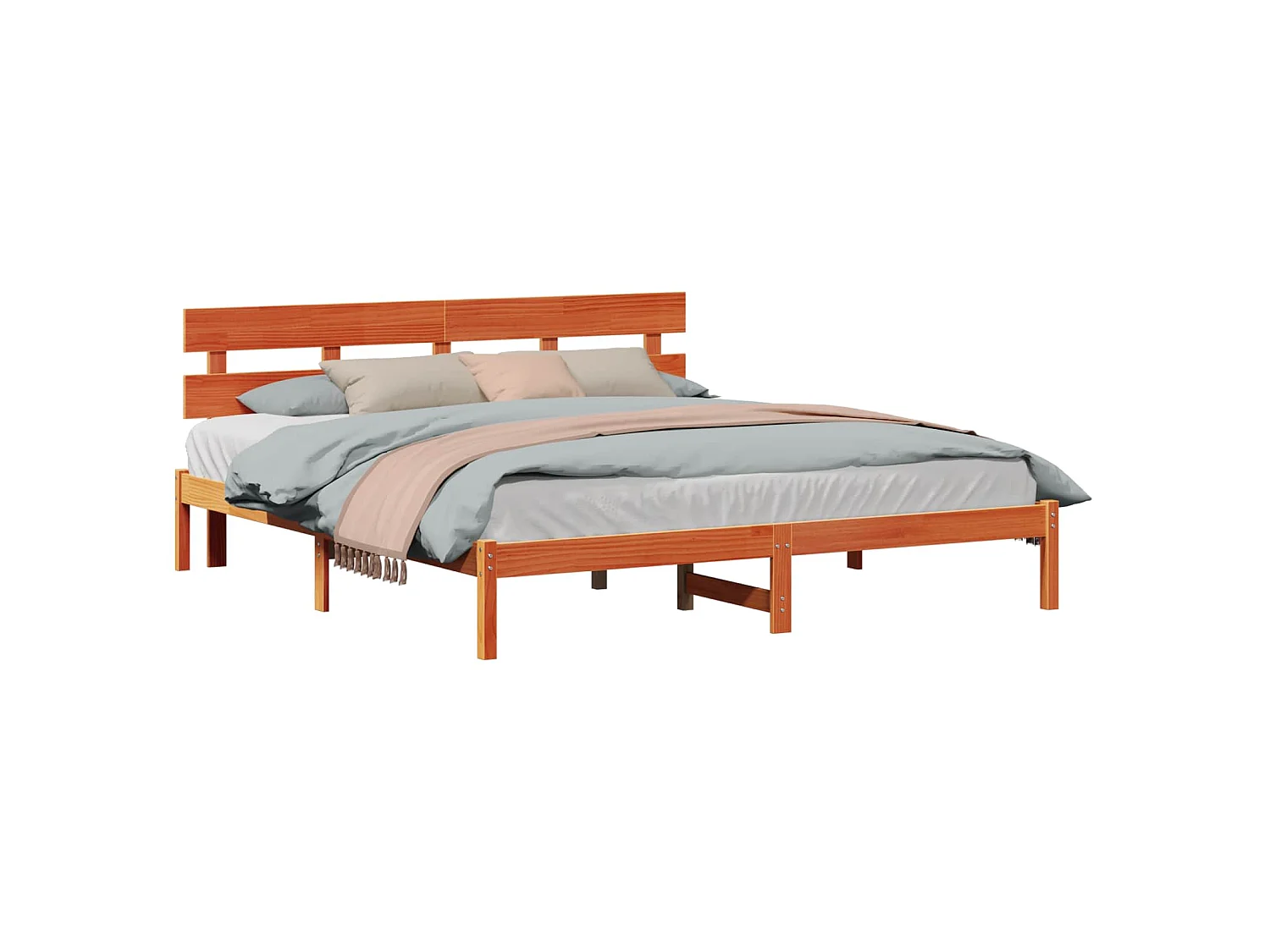 Cadre de lit Marron 180 x 200 cm Bois de pin massif