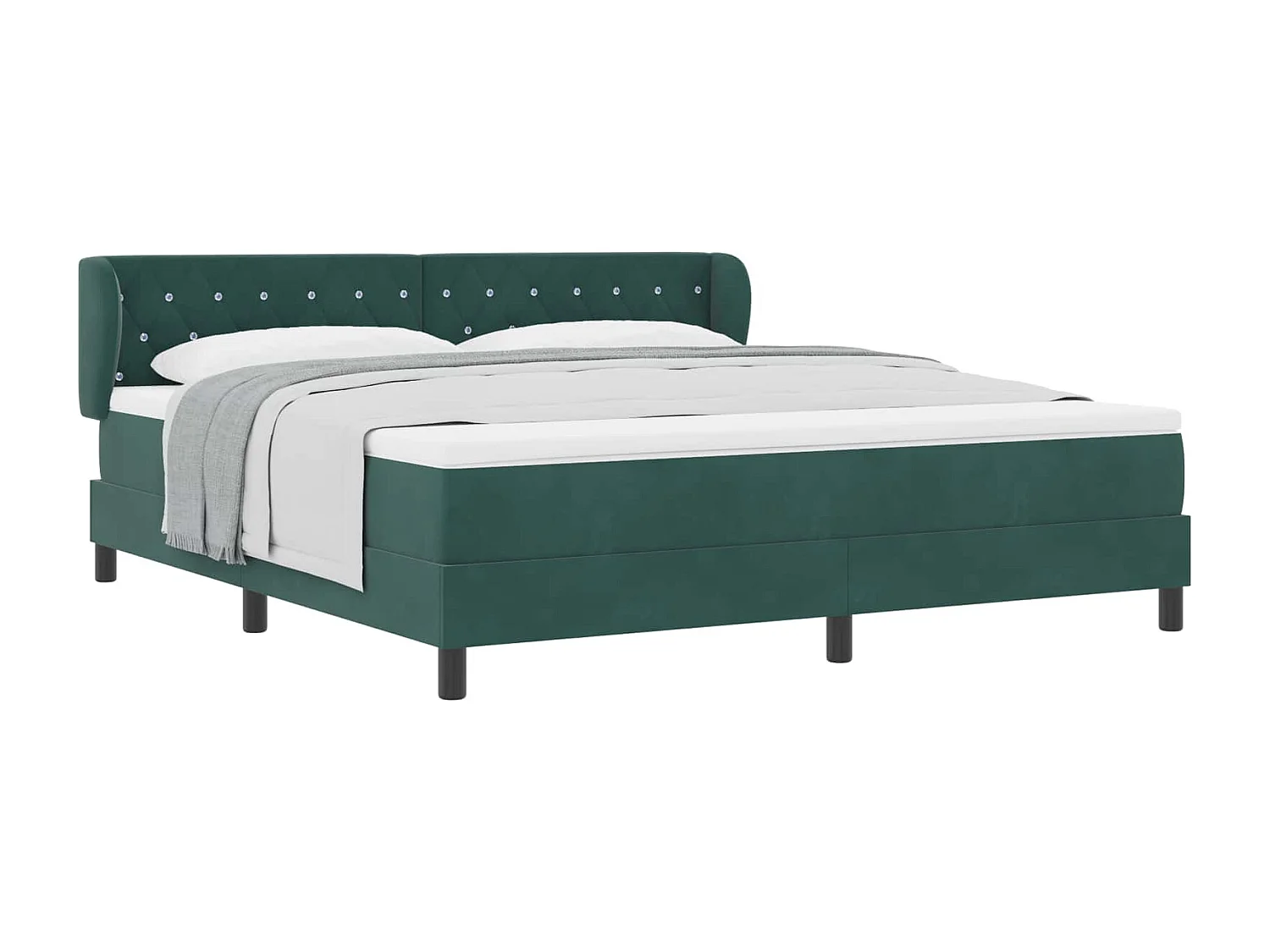 Cama tipo Box Spring Verde oscuro 180 x 200 cm Terciopelo