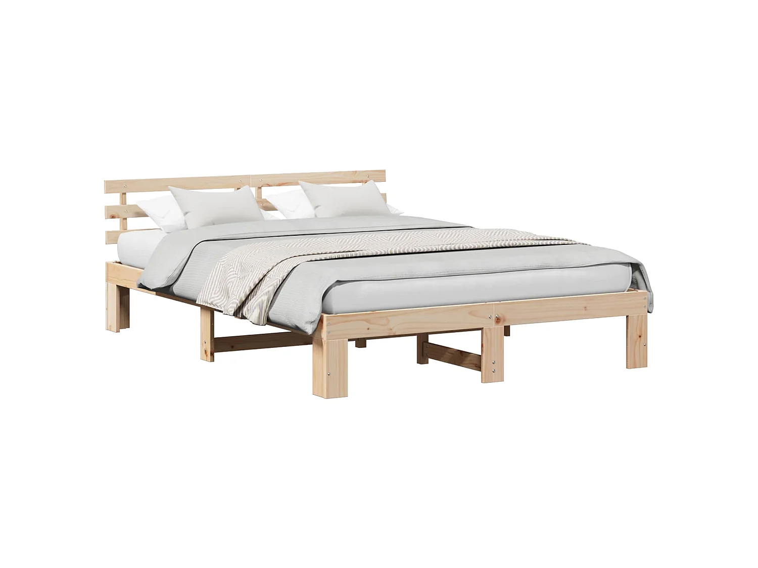 Estrutura da Cama com cabeceira Natural 150 x 200 cm