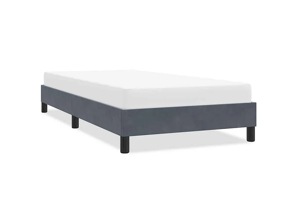 Cadre de lit sans matelas gris foncé 80x220 cm velours