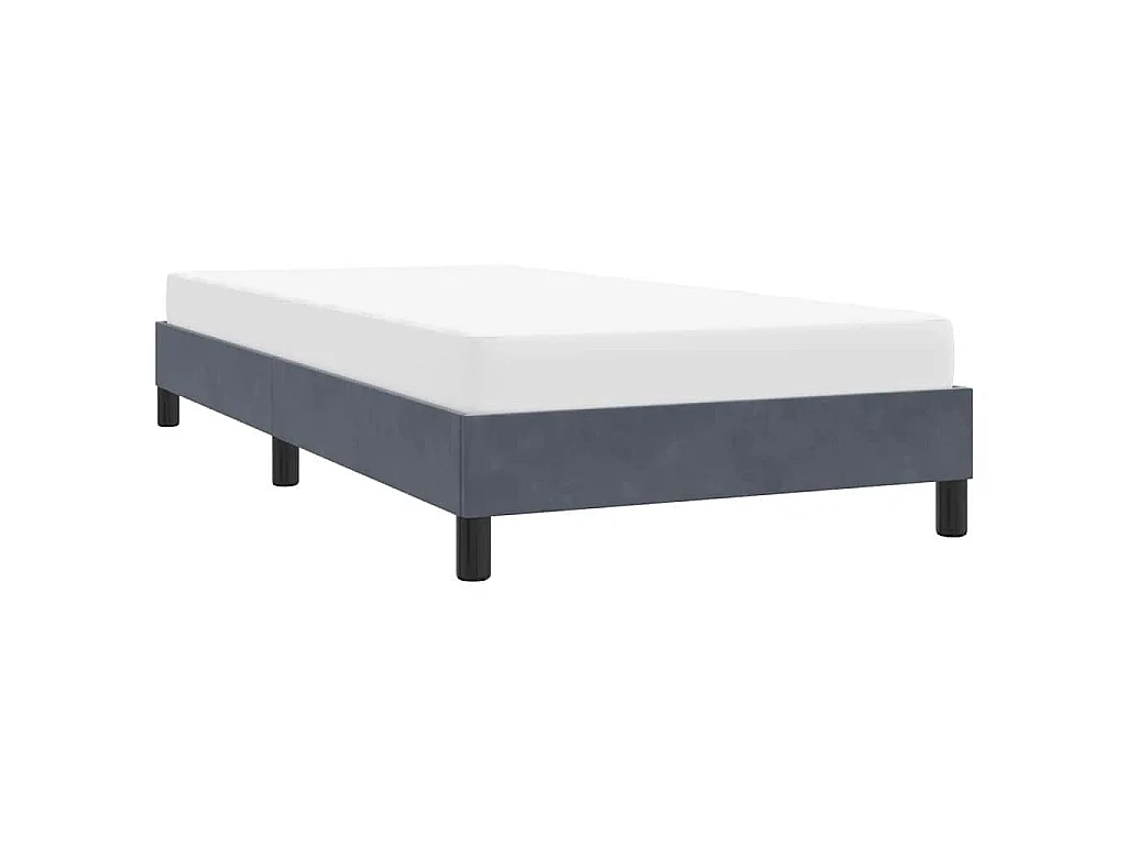 Cadre de lit sans matelas gris foncé 80x220 cm velours
