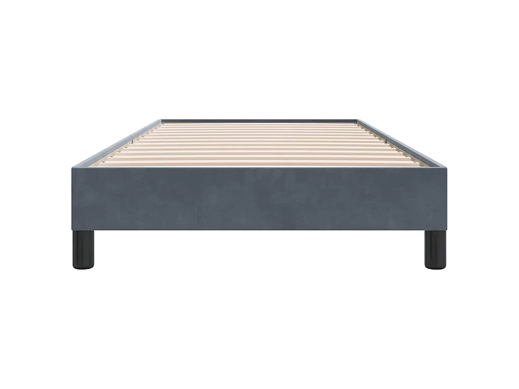 Cadre de lit sans matelas gris foncé 80x220 cm velours