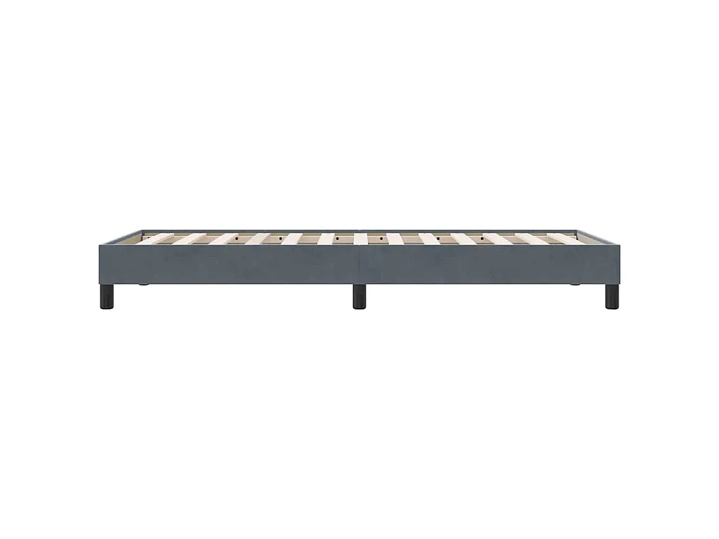 Cadre de lit sans matelas gris foncé 80x220 cm velours