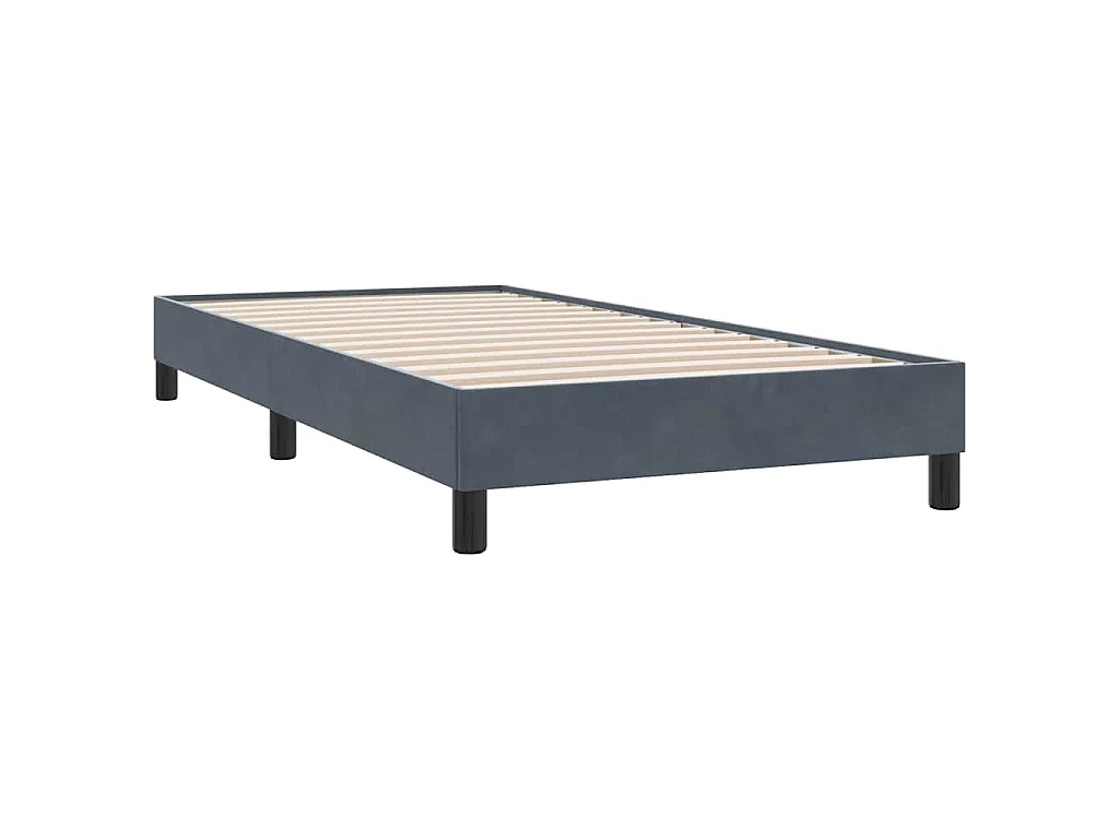 Cadre de lit sans matelas gris foncé 80x220 cm velours