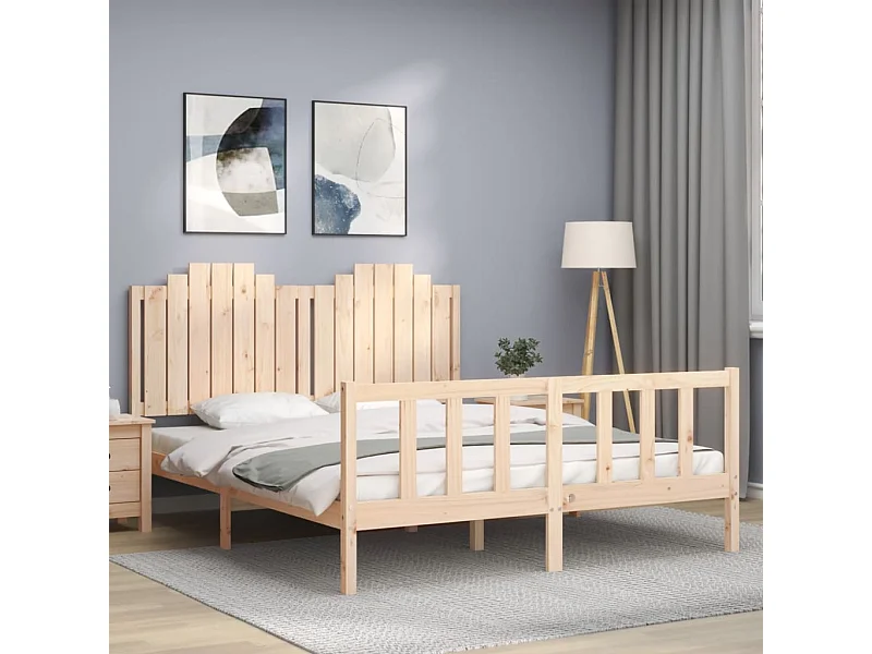 Cadre de lit sans matelas 160x200 cm bois massif de pin