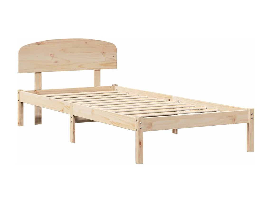 Cadre de lit avec tête de lit Naturel 75 x 190 cm Pin massif