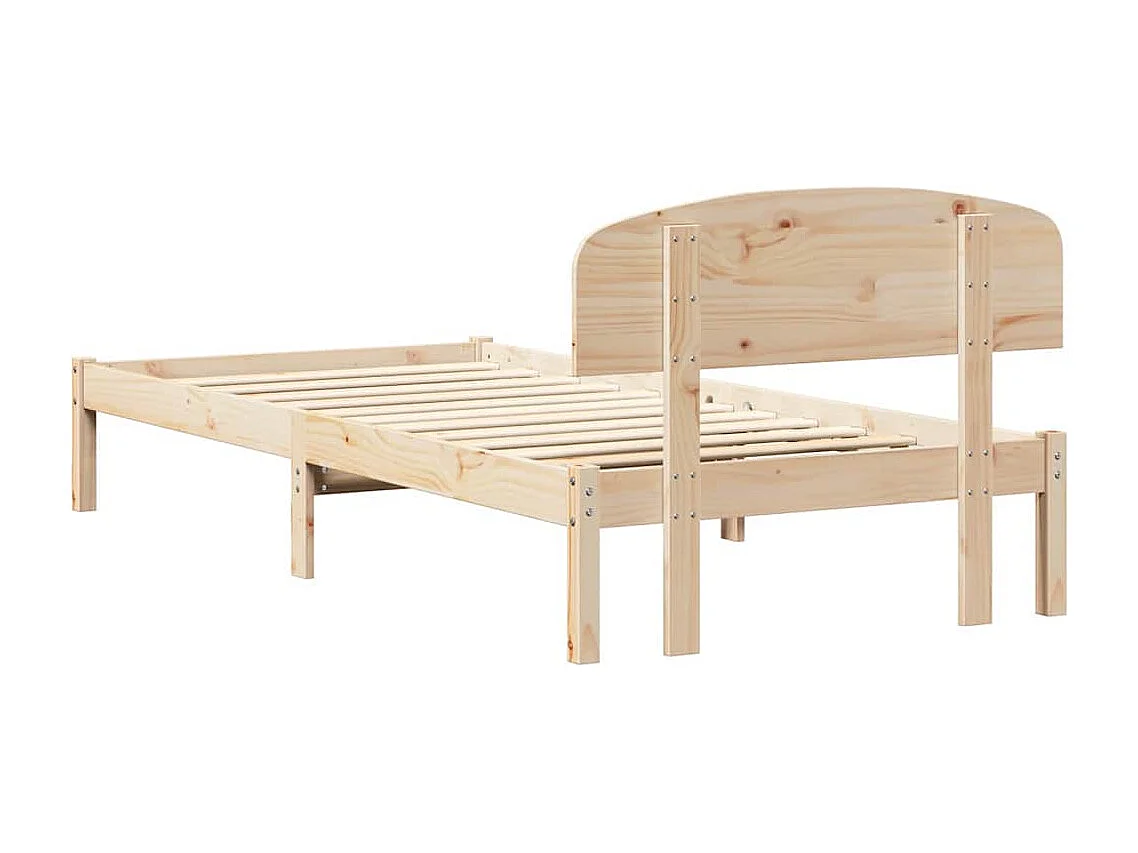 Cadre de lit avec tête de lit Naturel 75 x 190 cm Pin massif
