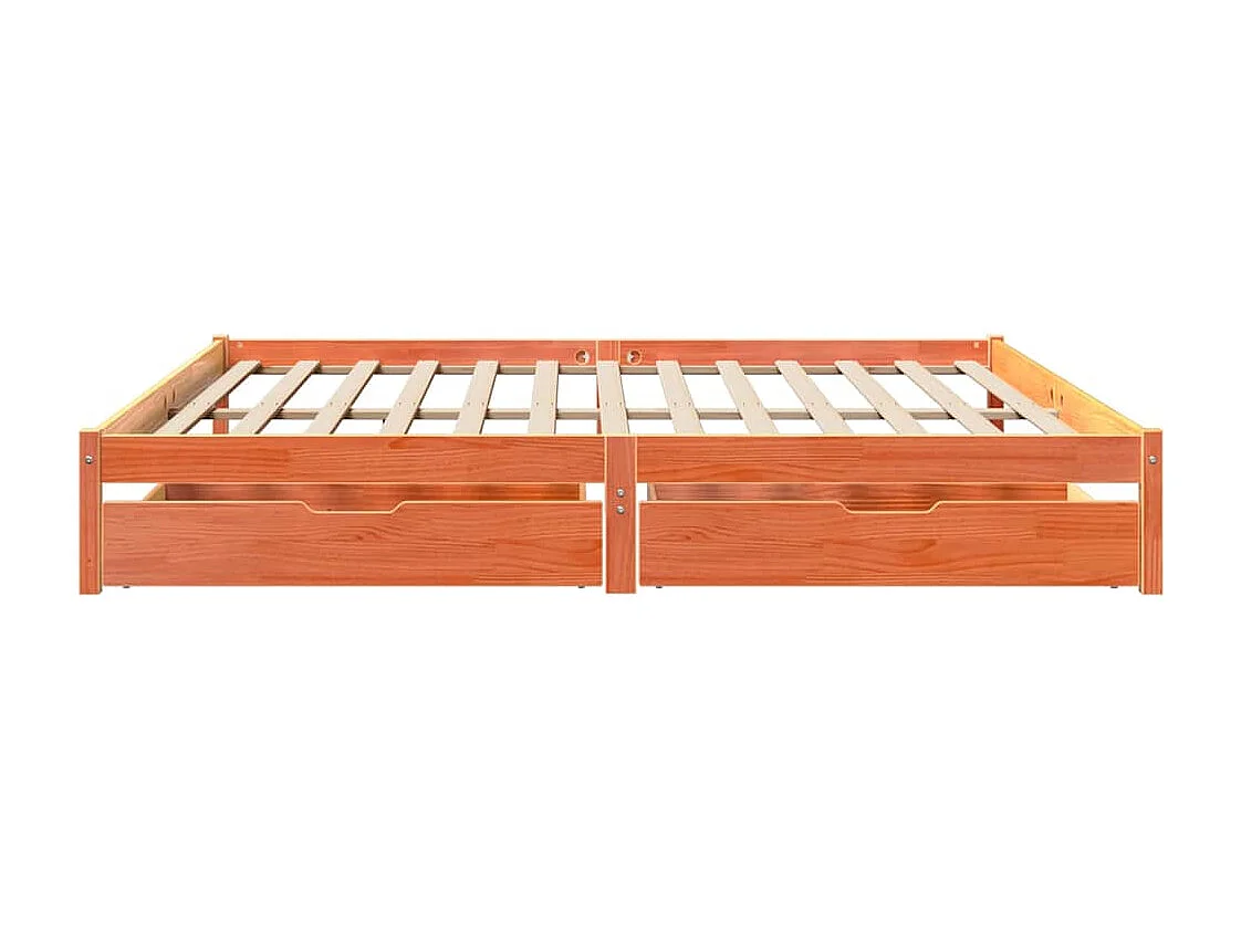 Bedframe zonder matras massief grenenhout wasbruin 200x200 cm