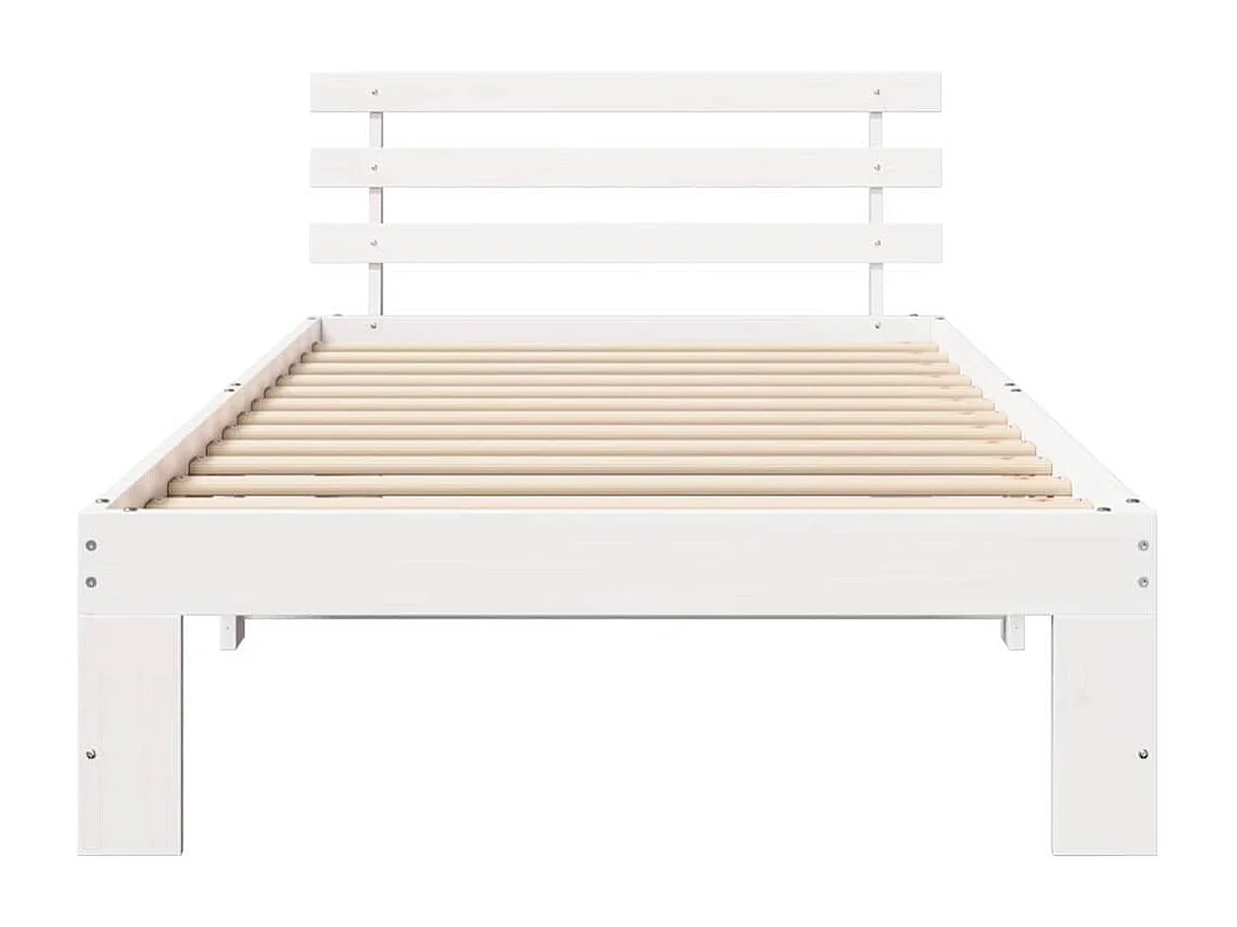 Estrutura da Cama Branco 90 x 190 cm Madeira de Pinheiro Sólida