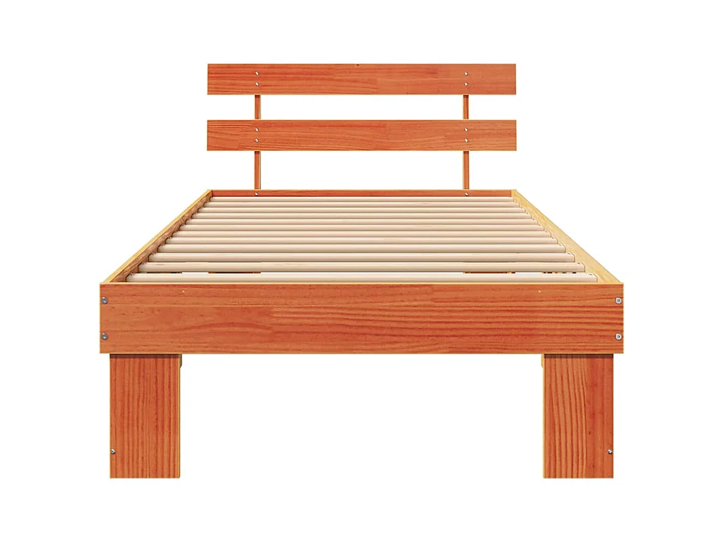 Bedframe met hoofdeinde Wasbruin 90 x 200 cm Massief grenenhout