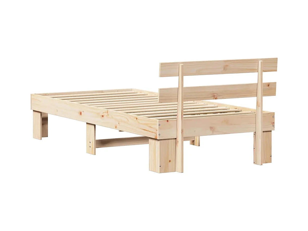 Estructura de cama Natural 90 x 200 cm Madera de pino macizo