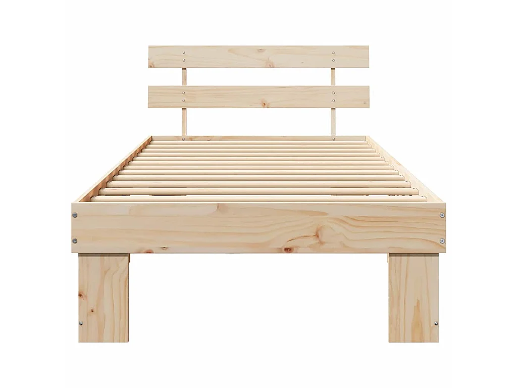 Cadre de lit avec tête de lit Naturel 90 x 200 cm Pin massif