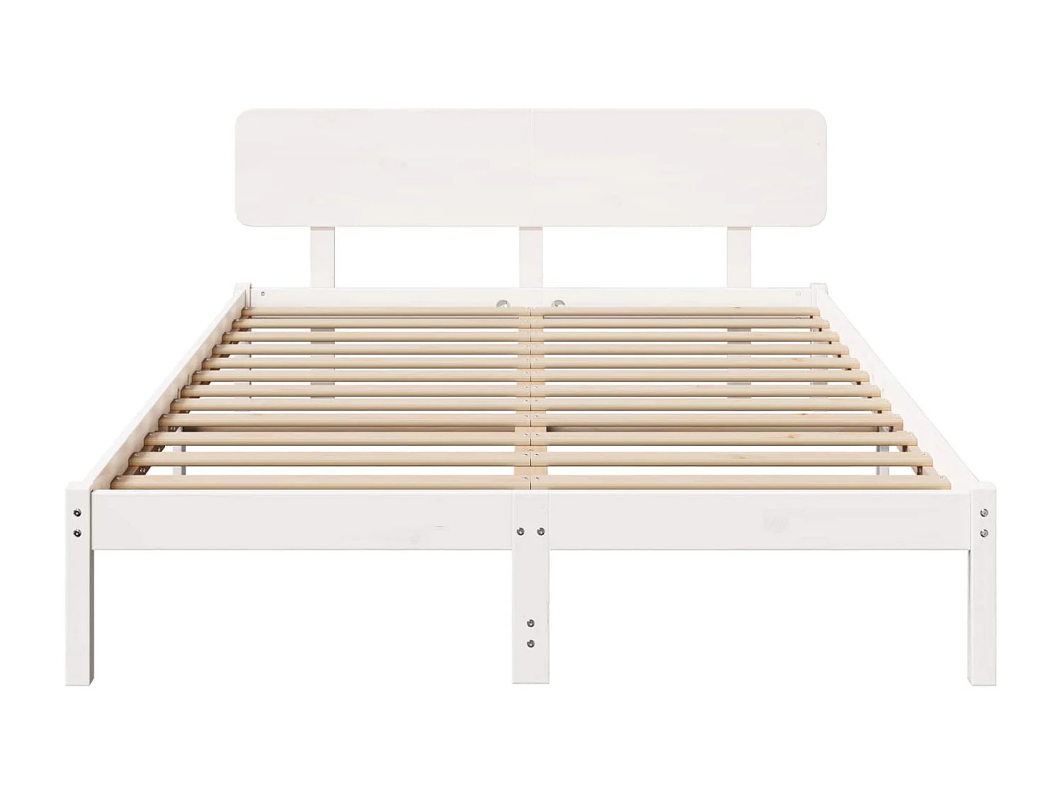 Cadre de lit avec tête de lit Blanc 140 x 200 cm Pin massif