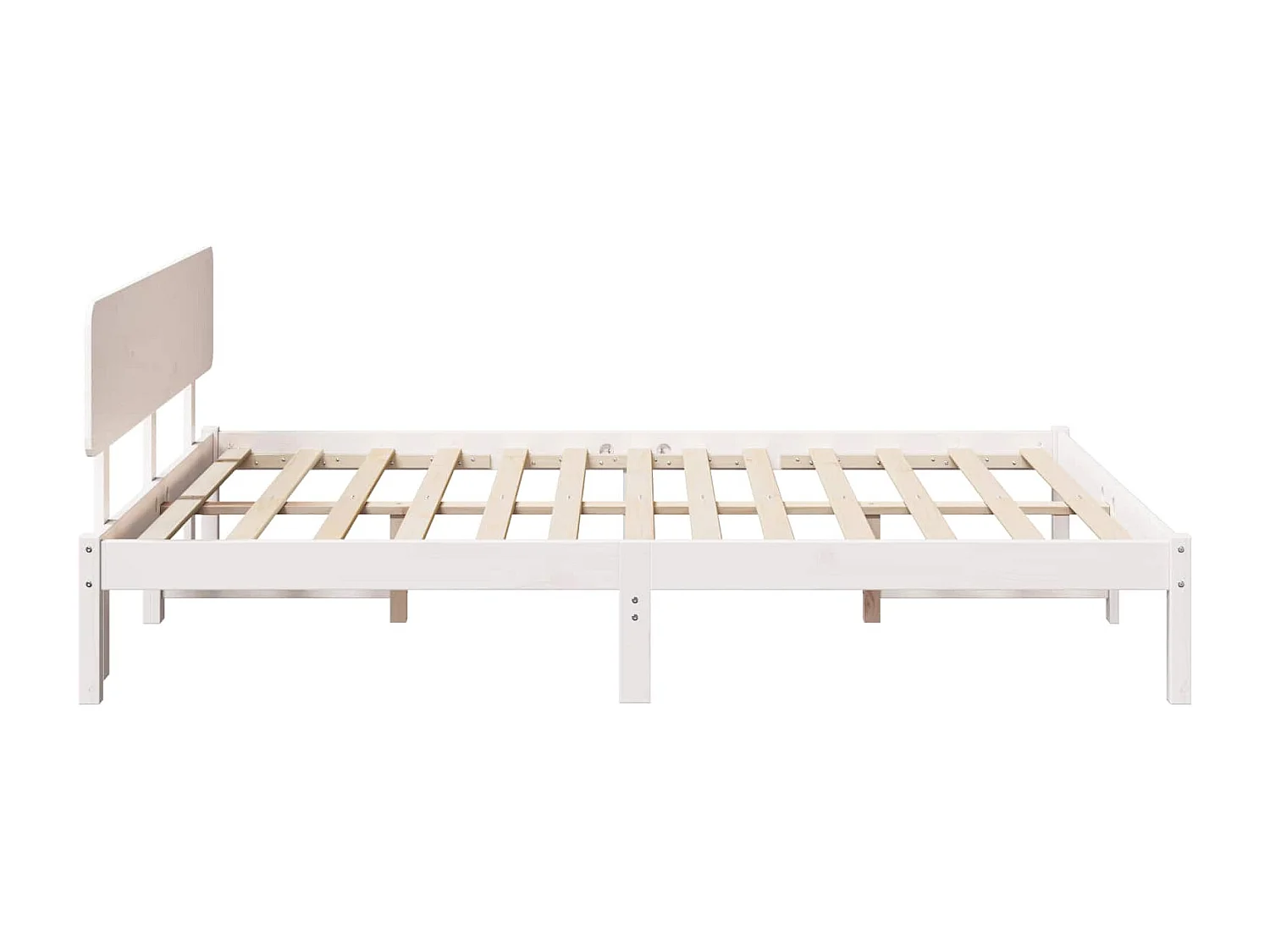Cadre de lit avec tête de lit Blanc 140 x 200 cm Pin massif