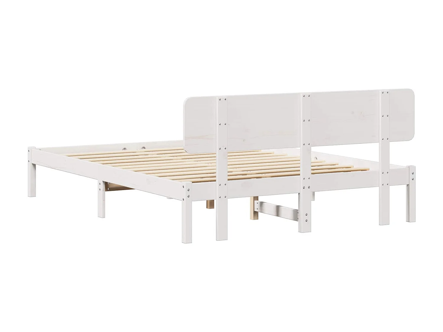 Cadre de lit avec tête de lit Blanc 140 x 200 cm Pin massif