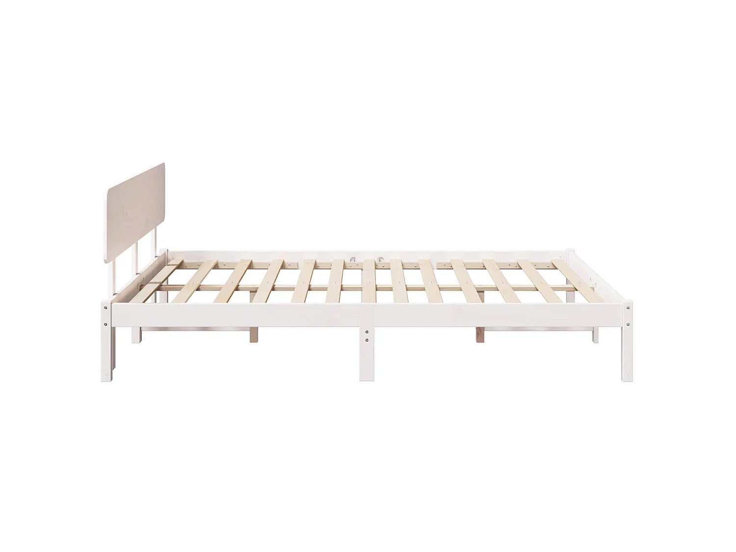 Bedframe met hoofdeinde Wit 140 x 200 cm Massief grenenhout