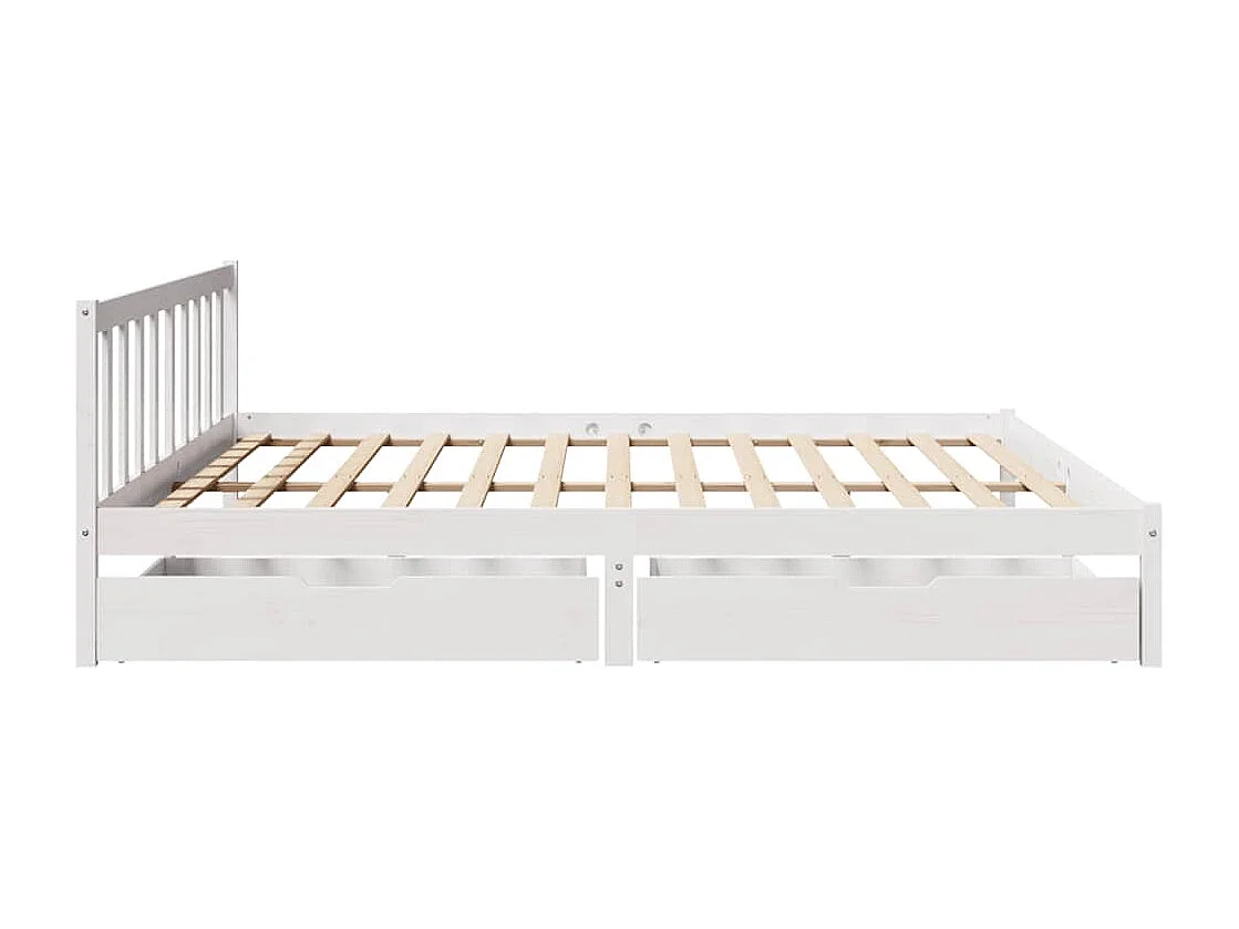 Cama sin colchón madera maciza de pino blanca 180x200 cm