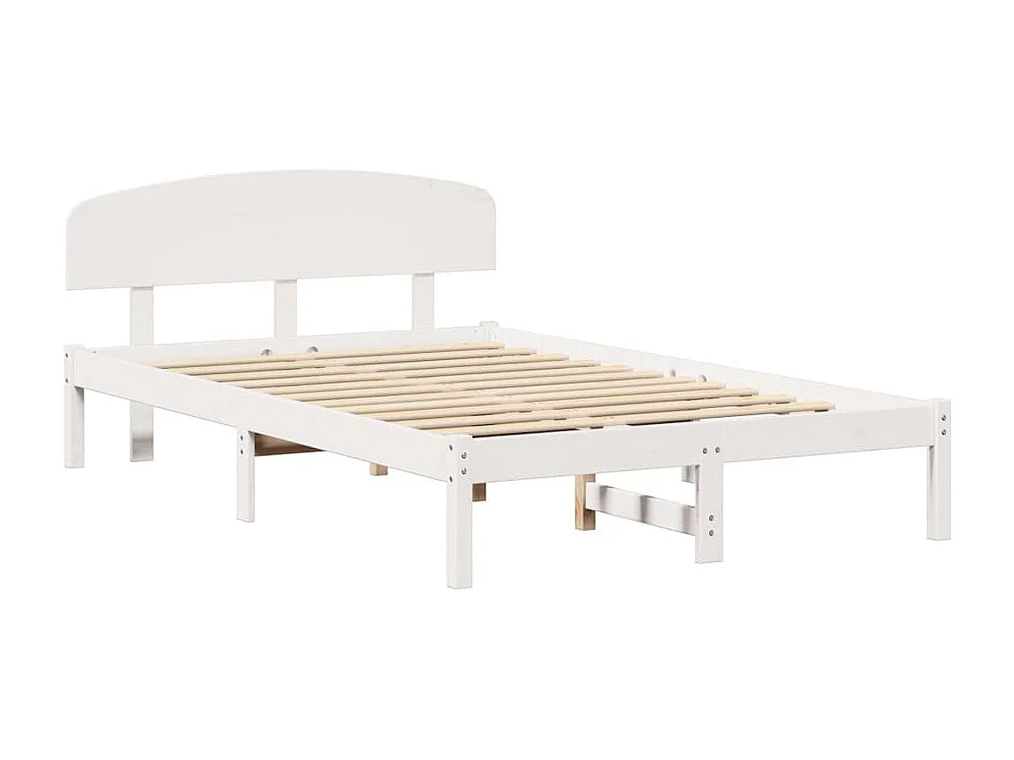 Struttura del letto Bianco 135 x 190 cm Pino massello